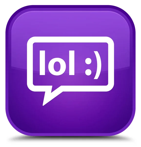 LOL bubble icon special purple square button — Stock Photo, Image