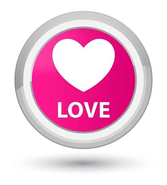 Love prime pink round button — Stock Photo, Image