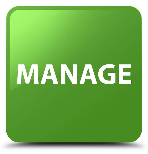 Zarządzanie miękki zielony przycisk kwadratowy — Zdjęcie stockowe
