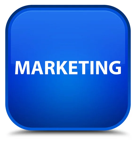 Marketing speciale blauwe vierkante knop — Stockfoto