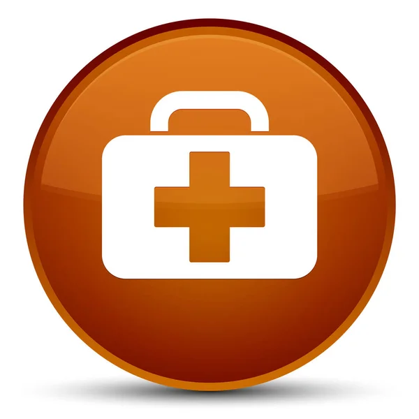 Medical bag icon special brown round button — Stock Photo, Image