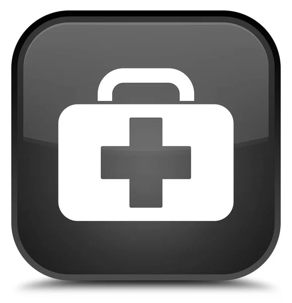 Medical bag icon special black square button — Stock Photo, Image