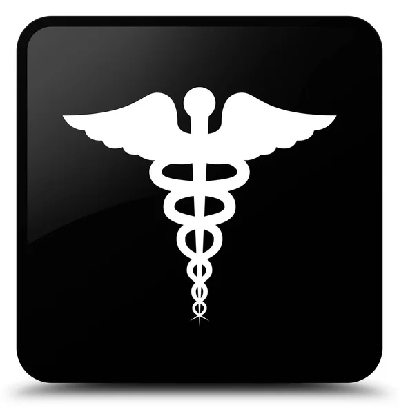Icono médico negro botón cuadrado —  Fotos de Stock