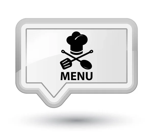 Menu (restaurant icon) prime white banner button