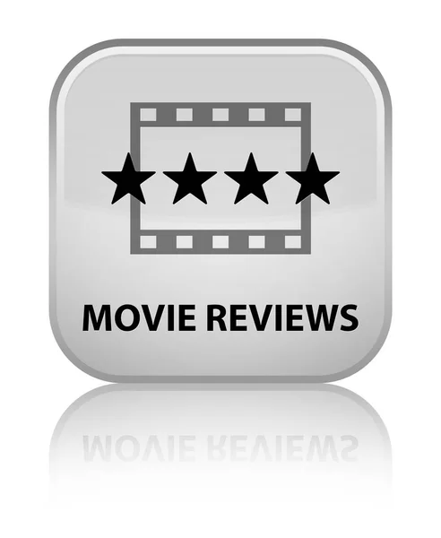 Movie reviews special white square button — Stock Photo, Image