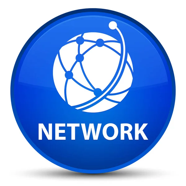 Network (global network icon) special blue round button