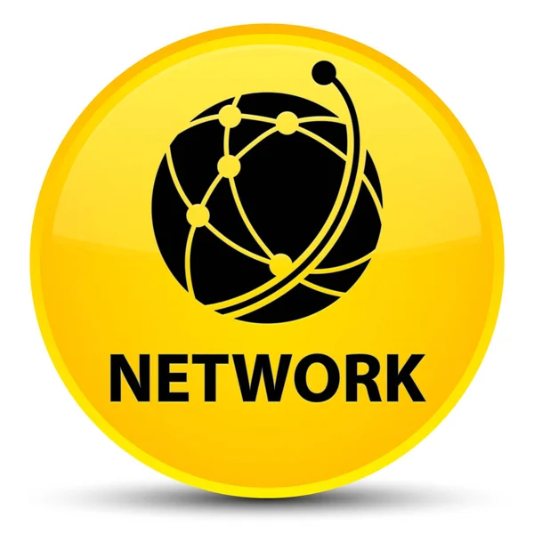 Network (global network icon) special yellow round button