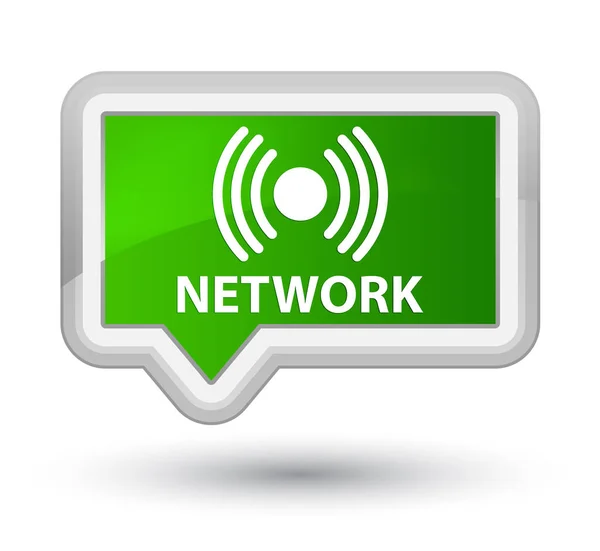 ネットワーク (信号アイコン) プライム緑バナー ボタン — ストック写真