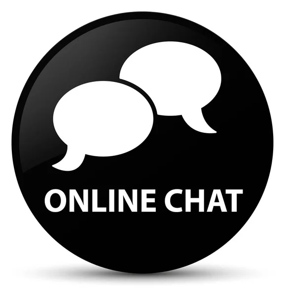 Online chat-sessie zwart ronde knop — Stockfoto