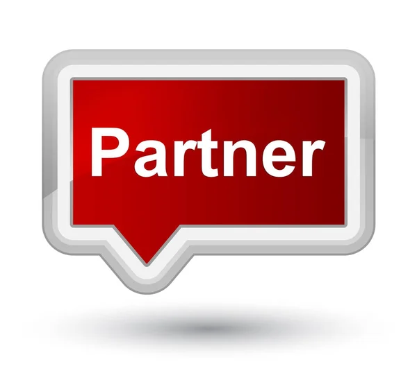 Partner prime roter Banner-Knopf — Stockfoto
