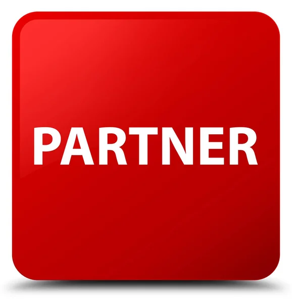Partner roter quadratischer Knopf — Stockfoto
