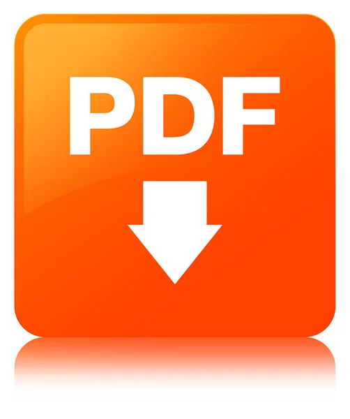 PDF download simgesi turuncu kare düğme — Stok fotoğraf