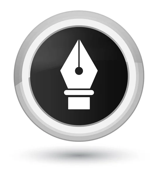 Pen icon prime black round button — Stock Photo, Image