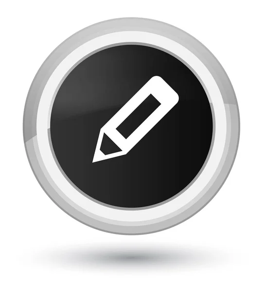 Pencil icon prime black round button — Stock Photo, Image