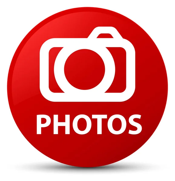 Φωτογραφίες (εικονίδιο κάμερας) κόκκινο στρογγυλό κουμπί — Φωτογραφία Αρχείου