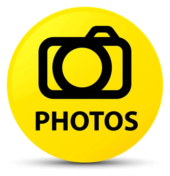 Fotos (Kamera-Symbol) gelber runder Knopf — Stockfoto