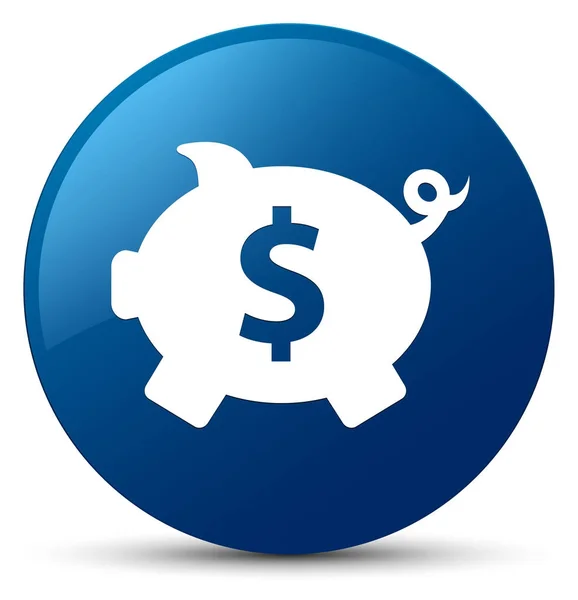 Kumbara dolar işareti simgesi mavi yuvarlak düğmesi — Stok fotoğraf