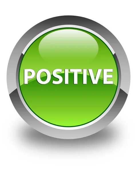 Positivo pulsante rotondo verde lucido — Foto Stock