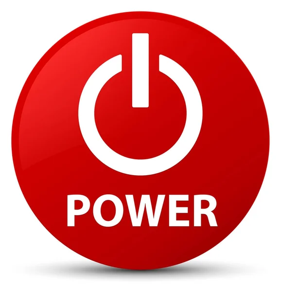 Macht rode ronde knop — Stockfoto