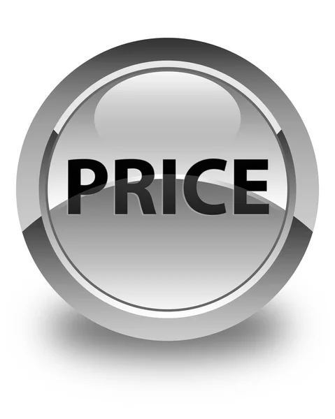 Price glossy white round button — Stock Photo, Image