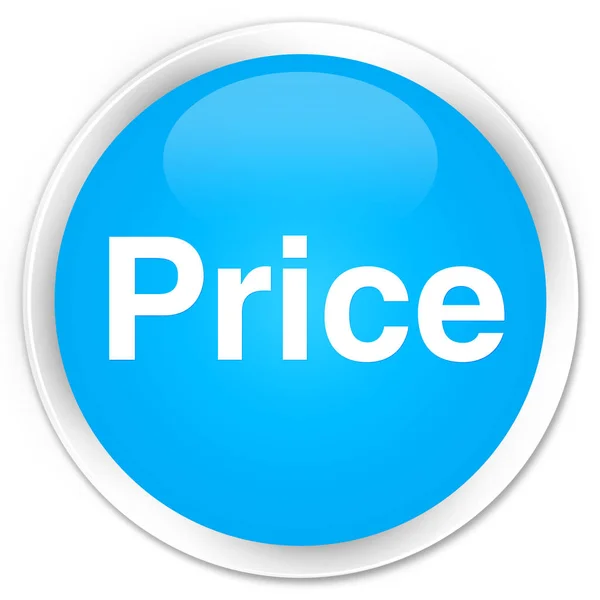 Preis Premium cyanblau runder Knopf — Stockfoto