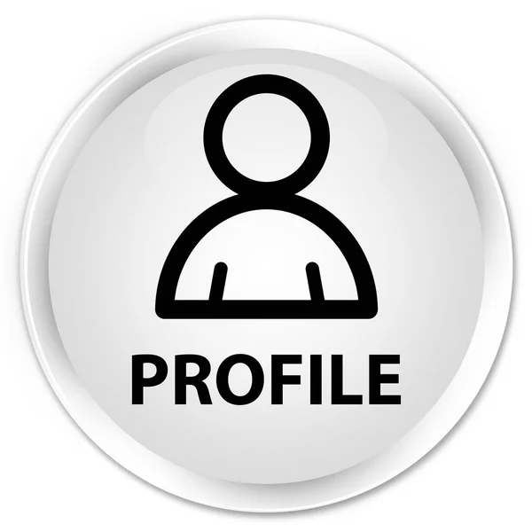 Profil (ikona składnika) premium biały okrągły przycisk — Zdjęcie stockowe