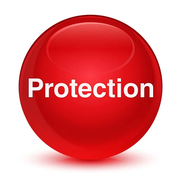 Красная круглая кнопка защиты — стоковое фото