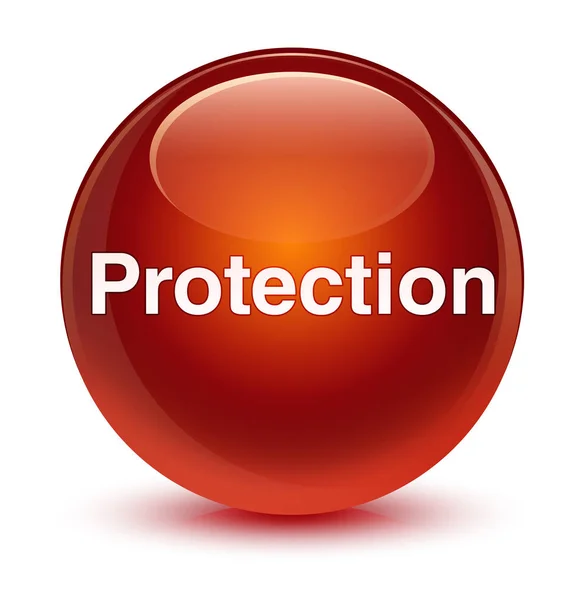 Protección botón redondo marrón vidrioso —  Fotos de Stock