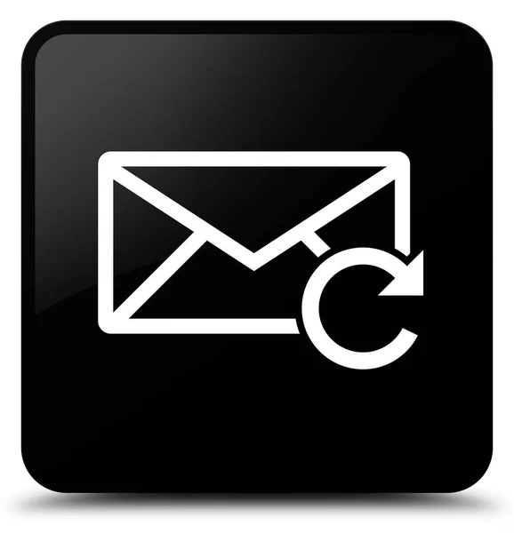 Atualizar ícone de e-mail preto botão quadrado — Fotografia de Stock