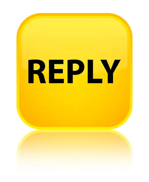 Responder botão quadrado amarelo especial — Fotografia de Stock
