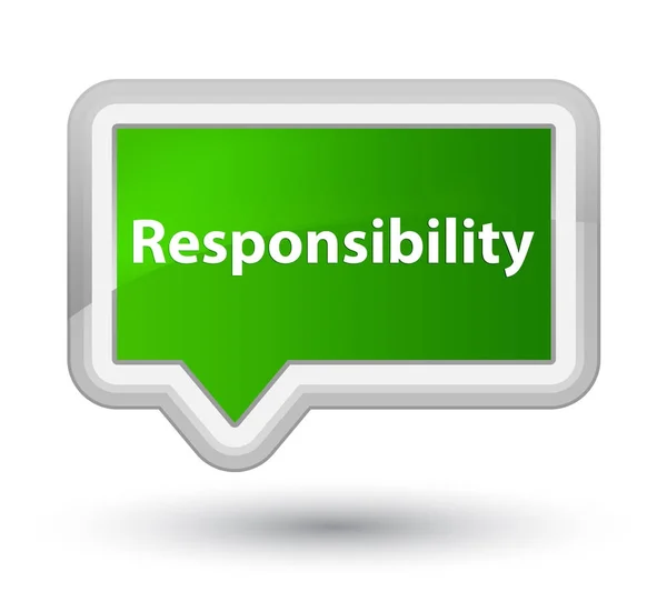 Verantwoordelijkheid prime groene banner knop — Stockfoto