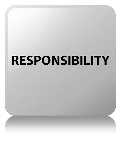 Responsabilidade botão quadrado branco — Fotografia de Stock