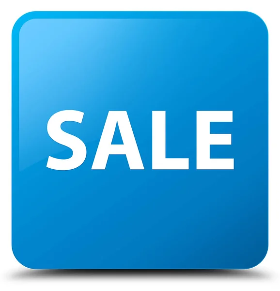 Försäljning cyan blå fyrkantig knapp — Stockfoto