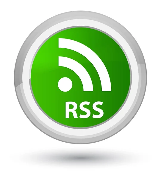 RSS prime green round button — Stock Photo, Image