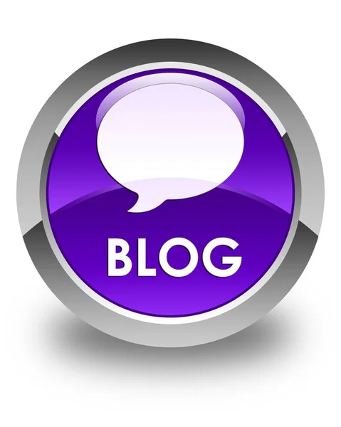 Blog (conversation icon) glossy purple round button — Stock Photo, Image