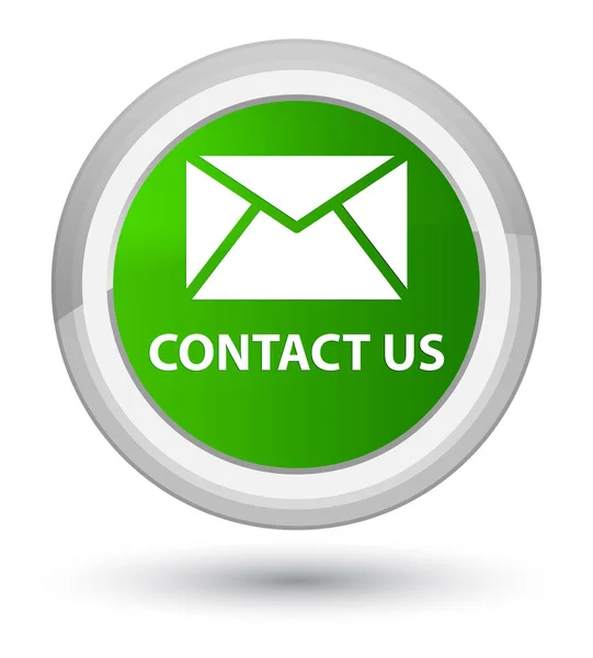 Contact us (email icon) prime green round button — Stock Photo, Image