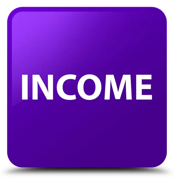 Income purple square button — Stock Photo, Image