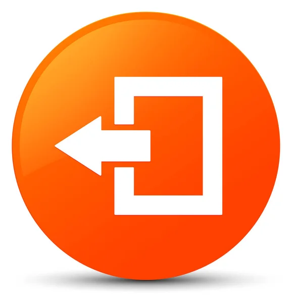 Logout icon orange round button — Stock Photo, Image