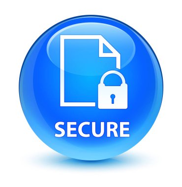 (Belge sayfa asma kilit simgesi) camsı camgöbeği Filler'daki mavi güvenli