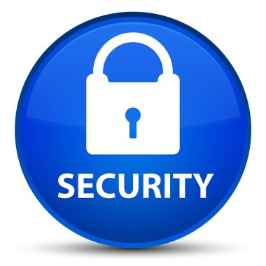 Güvenlik (asma kilit simgesi) özel mavi yuvarlak düğmesi