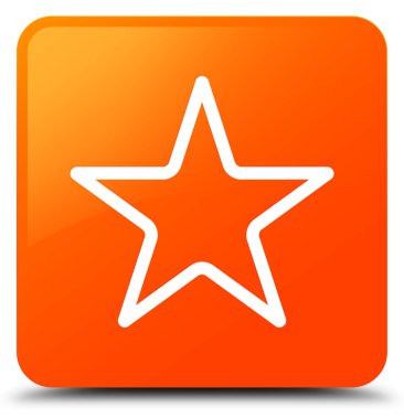 Yıldız simgesi turuncu kare düğme