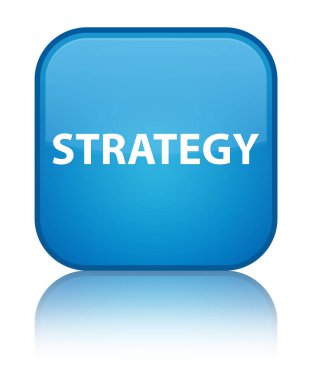 Strateji özel camgöbeği mavi kare düğme