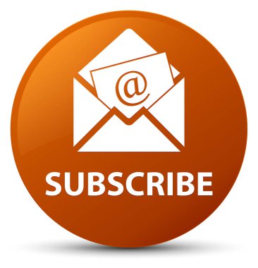 Abone (bülten e-posta simgesi) kahverengi yuvarlak düğmesi