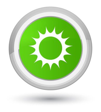Güneş simgesi asal yumuşak yeşil yuvarlak düğmesi