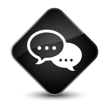 Konuşma balonu kutsal kişilerin resmi zarif siyah elmas düğme