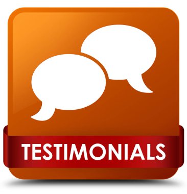 Referansları (sohbet simgesi) kahverengi kare düğme kırmızı kurdele middl