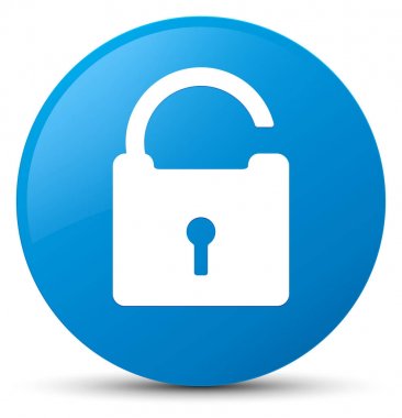 Simgesi mavi düğme mavi kilidini