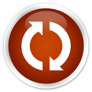 Güncelleştirme simgesini sigorta primi kahverengi yuvarlak düğmesi