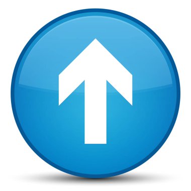 Ok simgesini özel camgöbeği mavi yuvarlak düğmesini upload