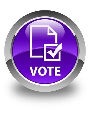 Oy (anket simgesi) parlak mor yuvarlak düğmesine